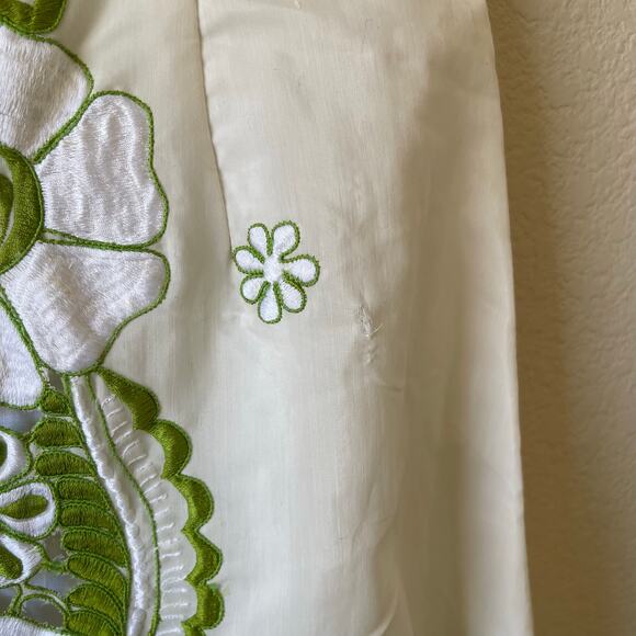 Vintage 60s/70s green embroidered elegant unique midi dress size xs - Picture 4 of 7